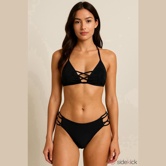 Women's L.A. Hearts Black Bikini Set Size Medium - Picture 16 of 16